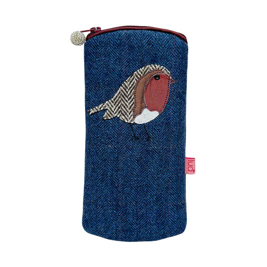 Lua Robin Herringbone Glasses Purse