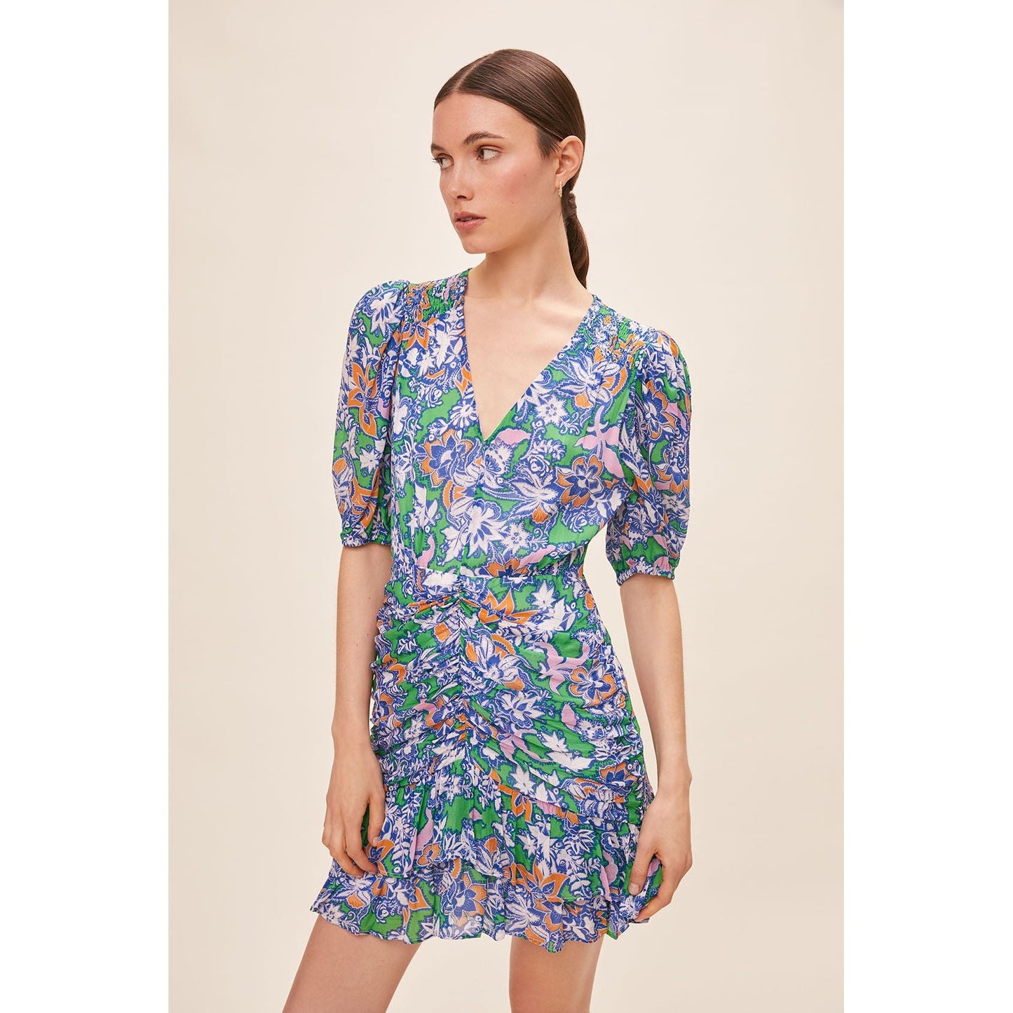 Suncoo Ladies Clarine Dress - Green Floral