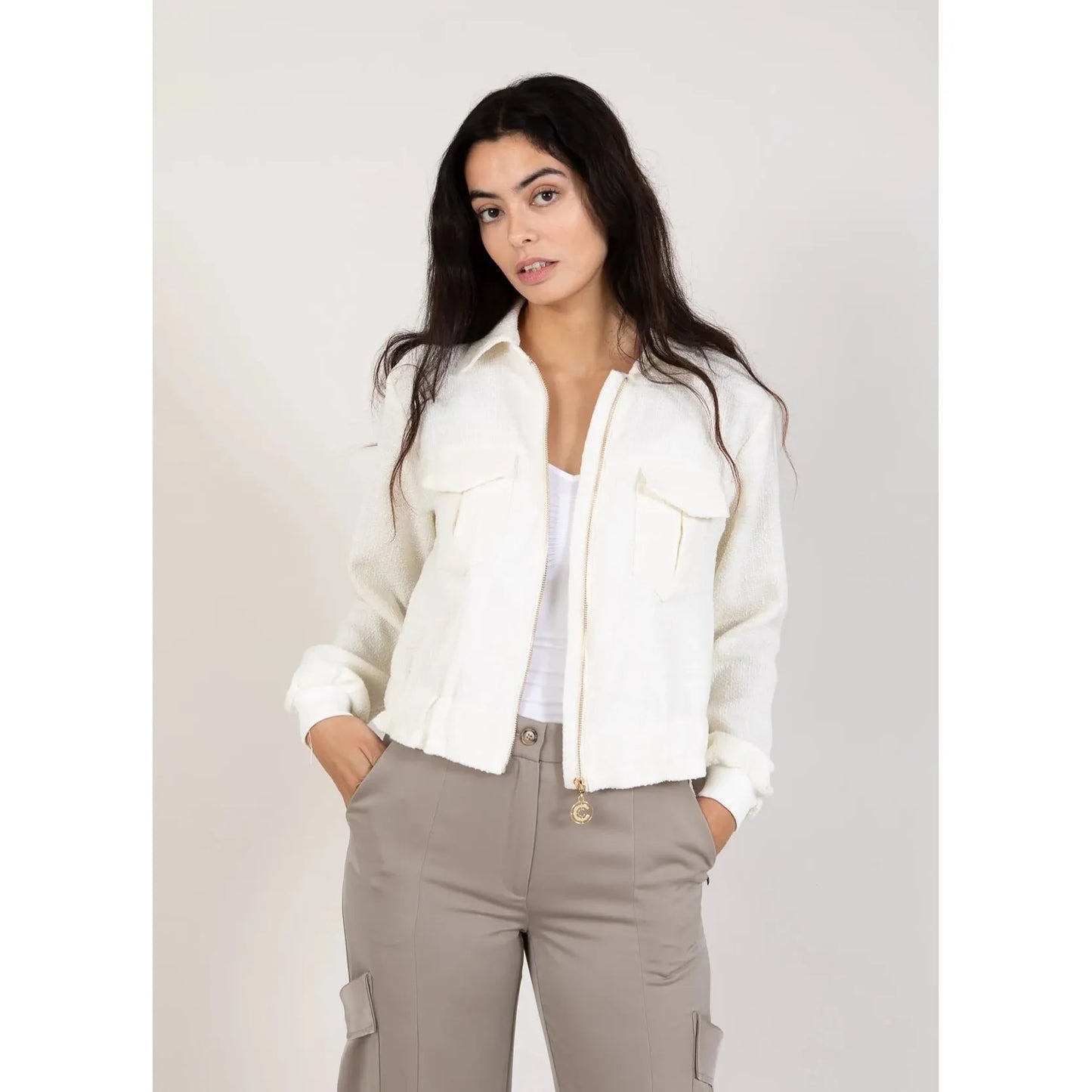 Coster Copenhagen Ladies Short Jacket with Pockets - Creme