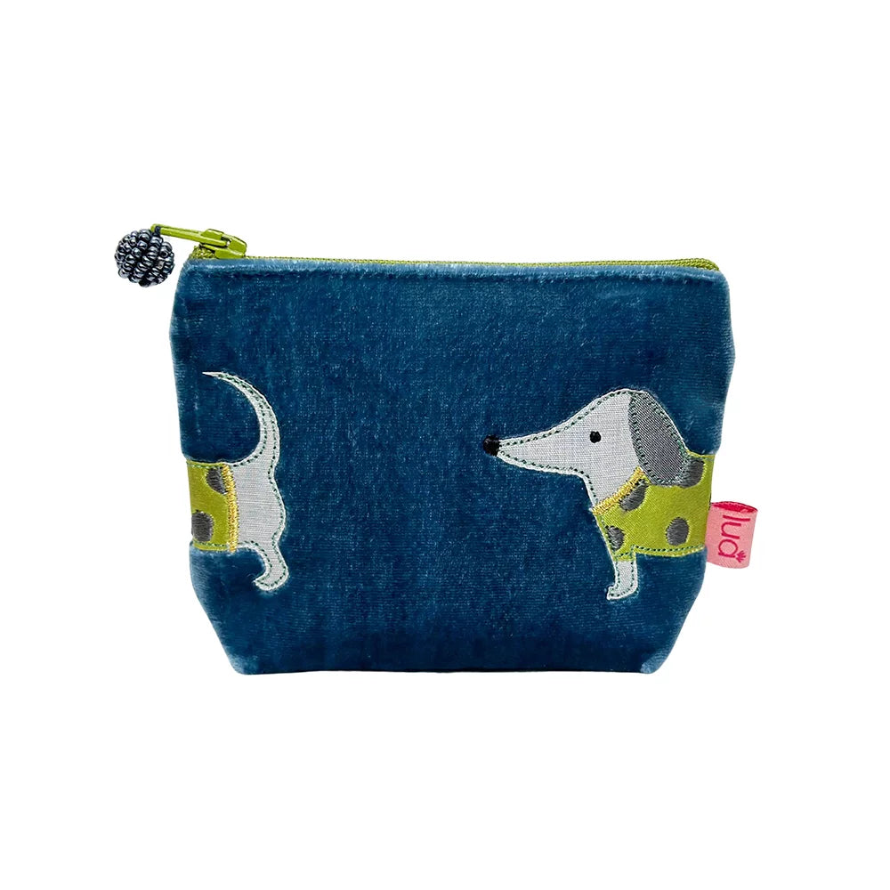 Lua Sausage Dog Velvet Mini Purse