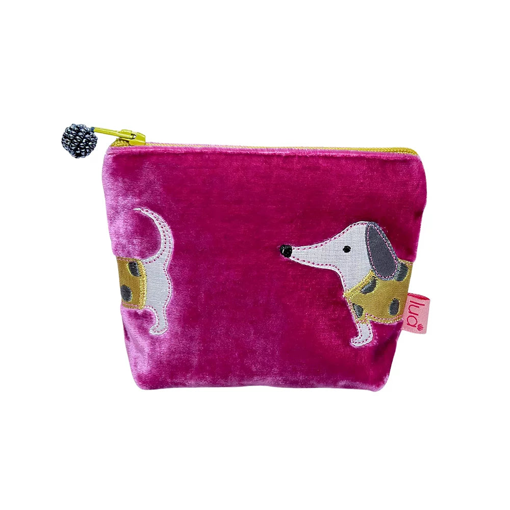 Lua Sausage Dog Velvet Mini Purse