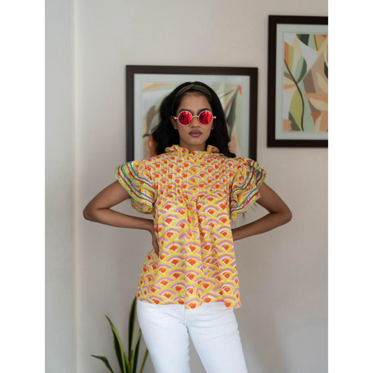 Sohana Ladies Flutter Top - Sunshine