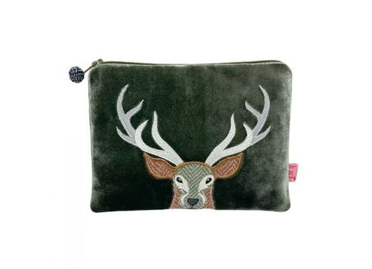 Lua Stag Velvet Dark Sage Purse