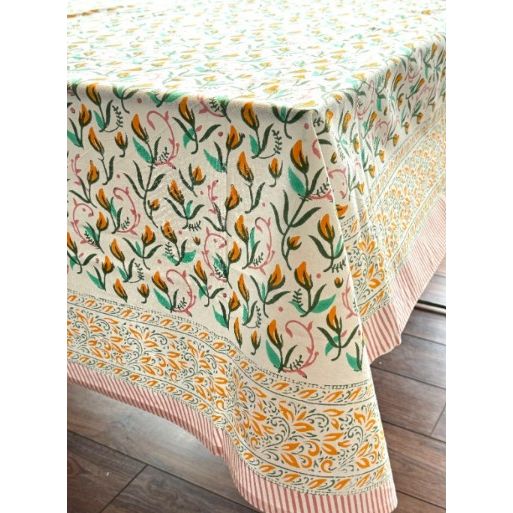 Indian Block Printed Tablecloth 220cm x 270cm (Eight Seat Table) - Multiple Designs