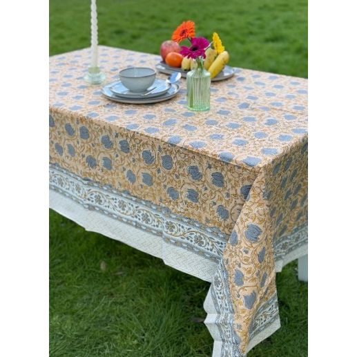 Indian Block Printed Tablecloth 150cm x 220cm (Six Seat Table) - Multiple Designs
