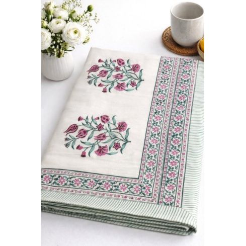Indian Block Printed Tablecloth 220cm x 270cm (Eight Seat Table) - Multiple Designs
