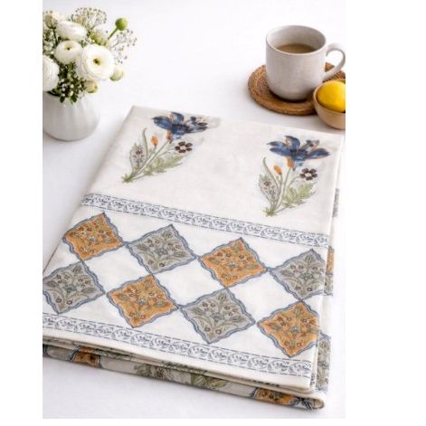 Indian Block Printed Tablecloth 150cm x 220cm (Six Seat Table) - Multiple Designs