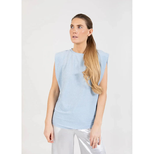 Coster Copenhagen Ladies Lurex Top- Ice Blue