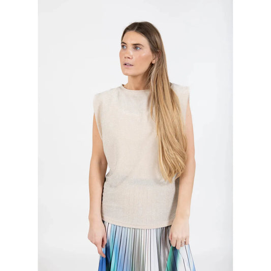 Coster Copenhagen Ladies Lurex Top - Ruby Creme