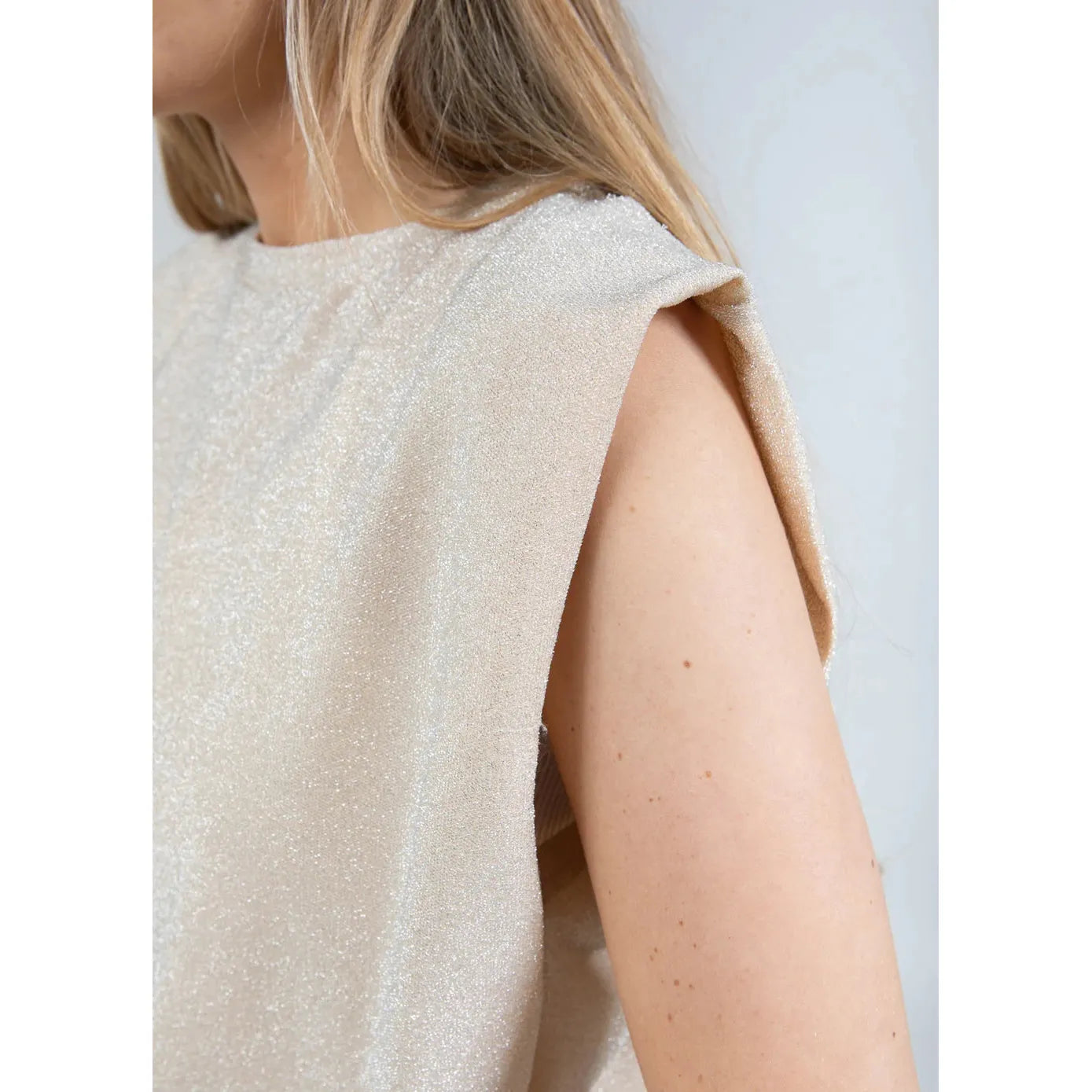 Coster Copenhagen Ladies Lurex Top - Ruby Creme