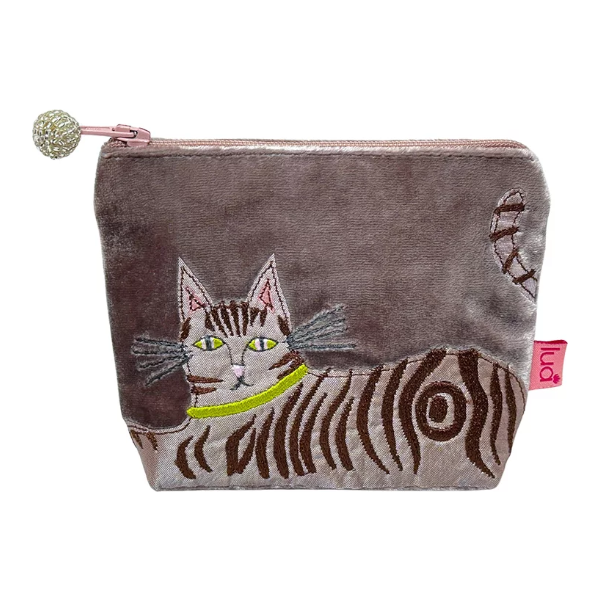 Lua Tabby Cat Velvet Mini Purse