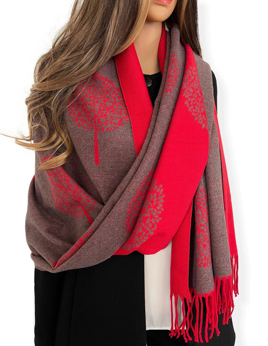 Ellie & Bea Ladies Mulberry Tree 'Cashmere Feel' Reversible Scarf / Shawl - Various Colours