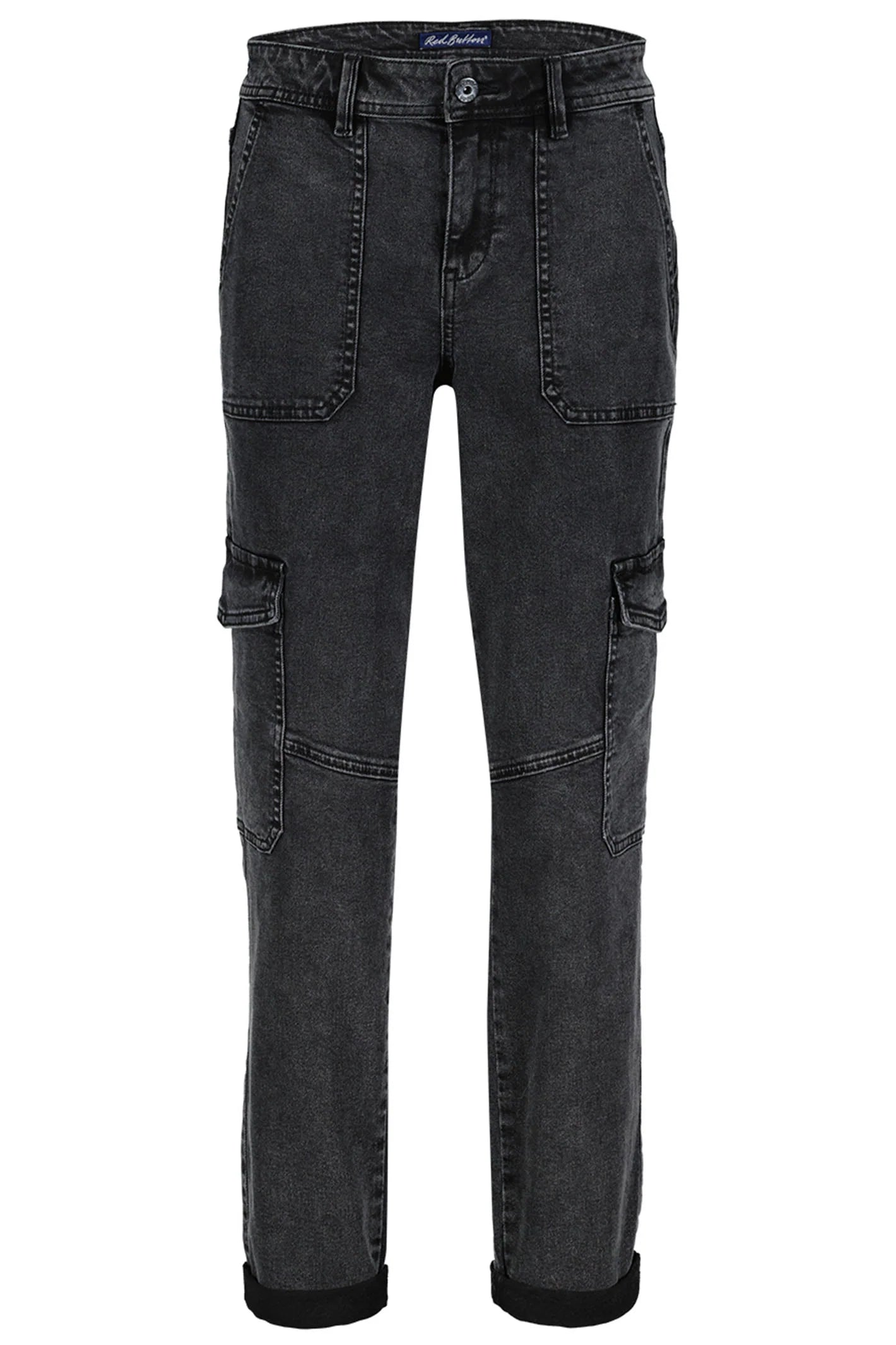 Red Button Ladies Cargo Black Denim  - SRB4368
