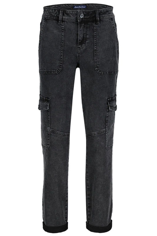 Red Button Ladies Cargo Black Denim  - SRB4368