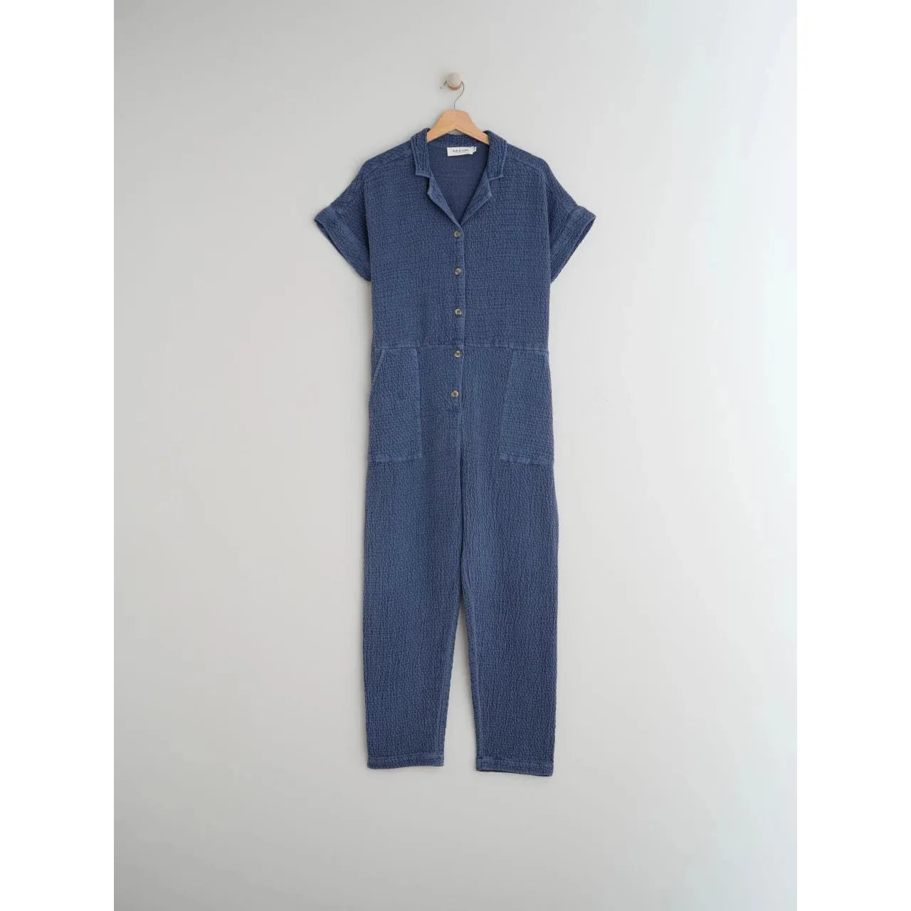 Indi and Cold Ladies Rustic Jacquard Jumpsuit - Indigo Blue
