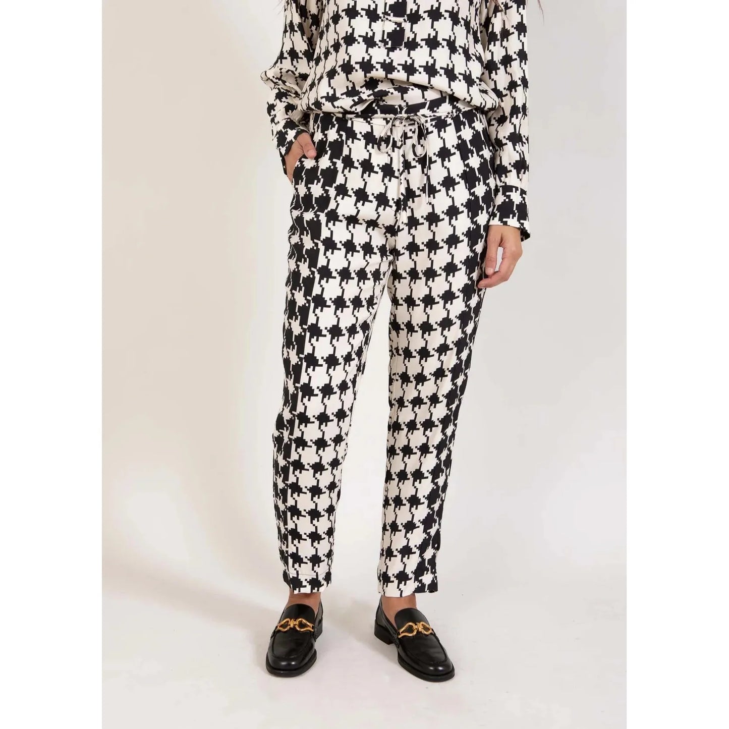 Coster Copenhagen Ladies Trousers - Houndstooth Mix Print