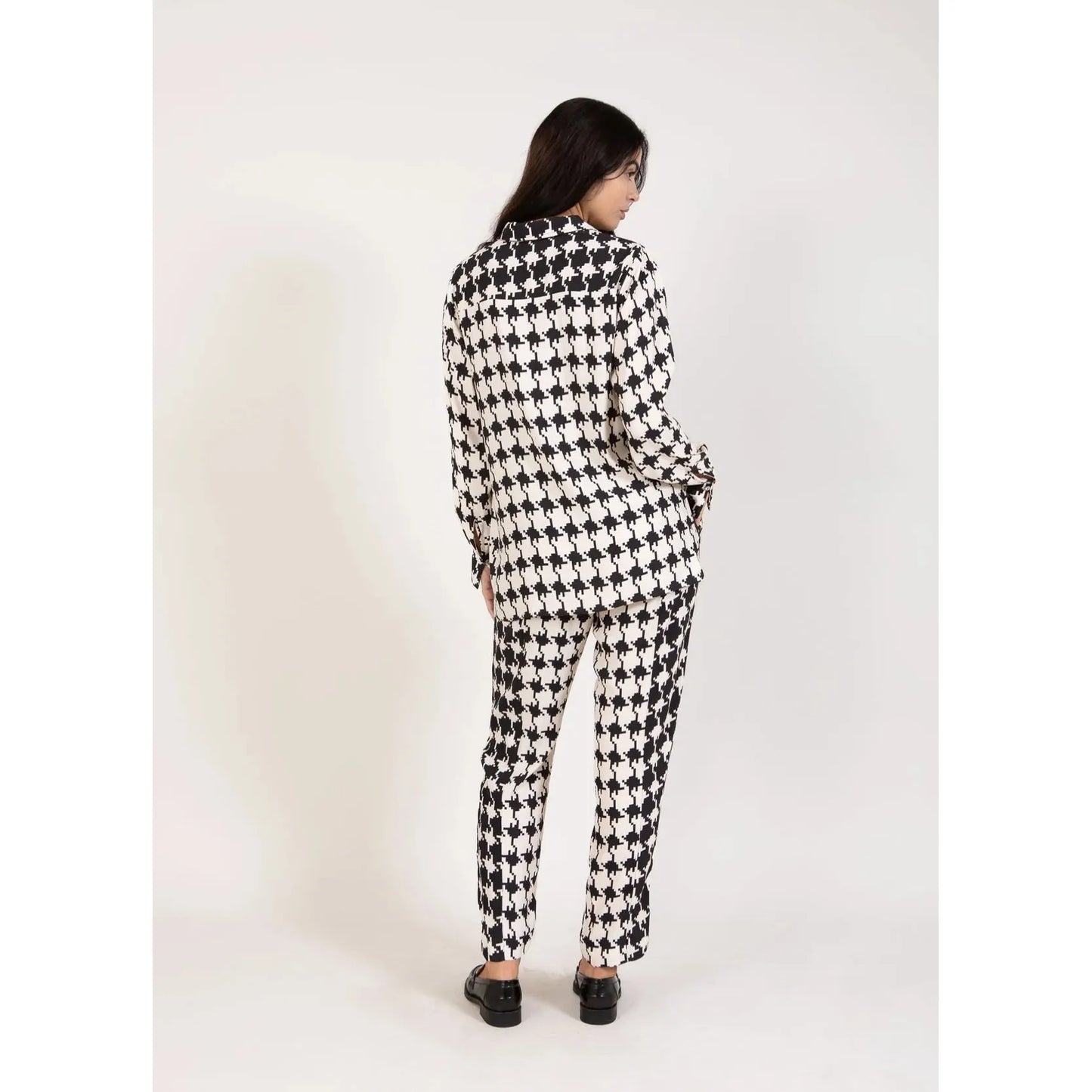 Coster Copenhagen Ladies Trousers - Houndstooth Mix Print
