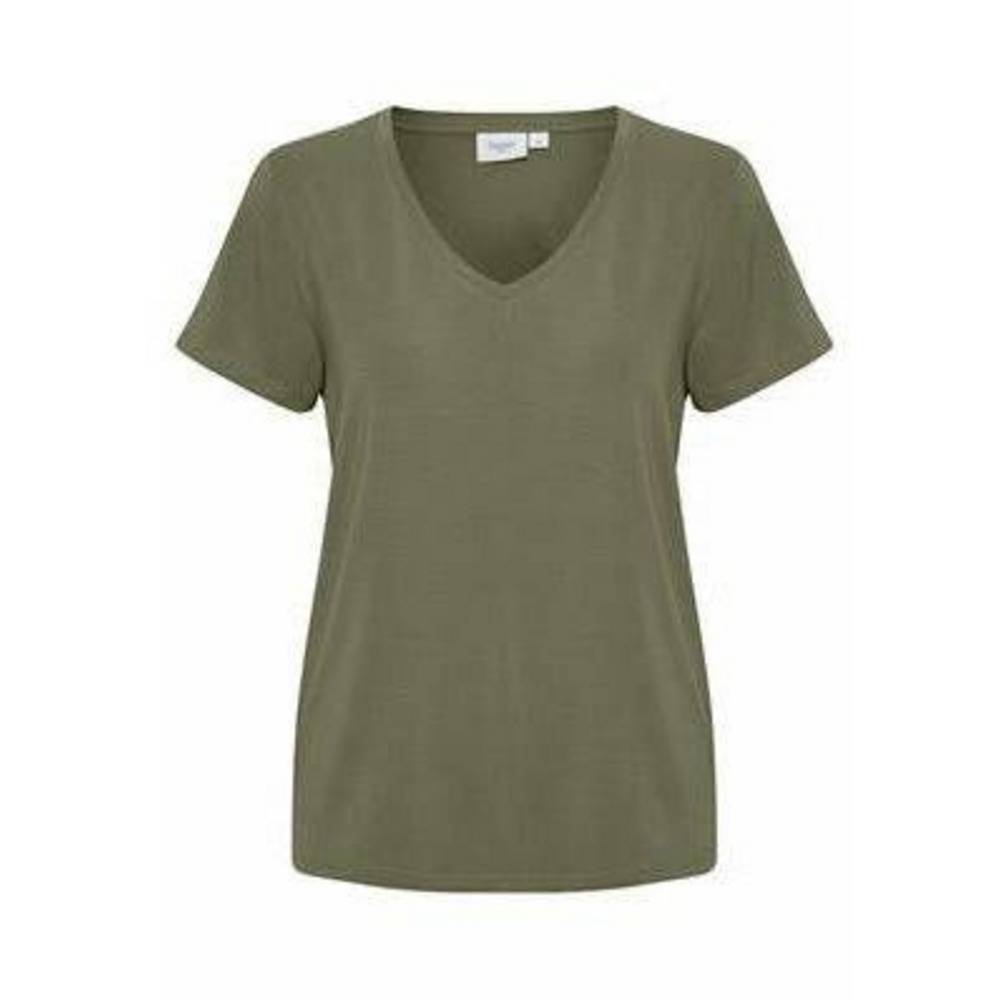 Saint Tropez Ladies Adelia V- Neck T-Shirt - Musk Green