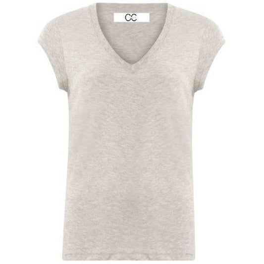 Coster Copenhagen Ladies V-Neck T-Shirt - Light Grey Melange